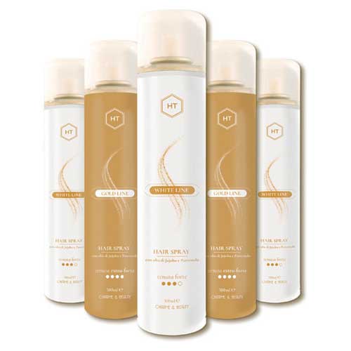 HAIR SPRAY WHITE & GOLD LINE - CHARME & BEAUTY